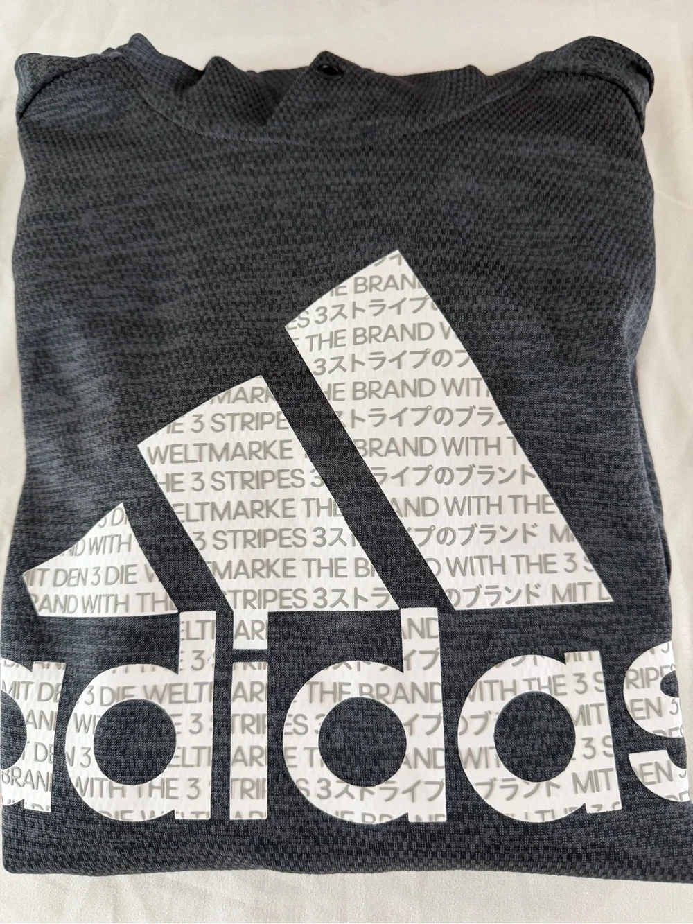 SMALL/Adidas Men's Dark Gray Logo Hoodie
